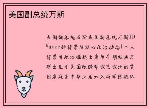 美国副总统万斯